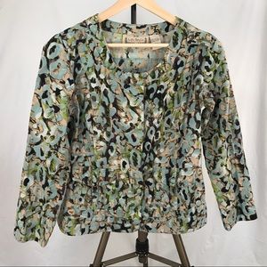 Life Style collarless jacket, abstract animal